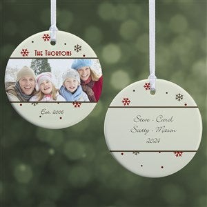 Personalized Photo Christmas Ornament - Snowflake - 2-Sided