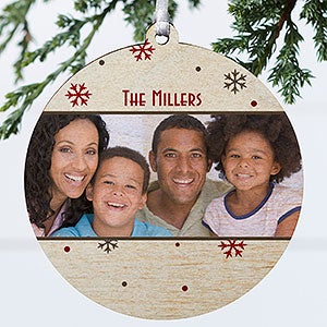 Photo Memories Snowflake Personalized Ornament - 1 Sided Wood