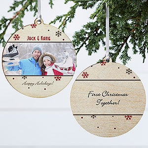 Photo Memories Snowflake Personalized Ornament - 2 Sided Wood