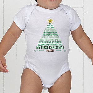 Baby's 1st Christmas Tree Personalized Baby Bodysuit