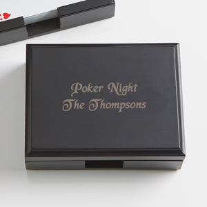 You Name It! Personalized Wood Playing Card Box-Two Lines