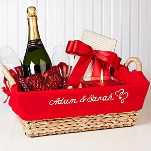 Loving Hearts Embroidered Basket Liner