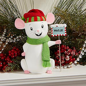 Merry Christmas Mice Keepsake - Adult Green Scarf