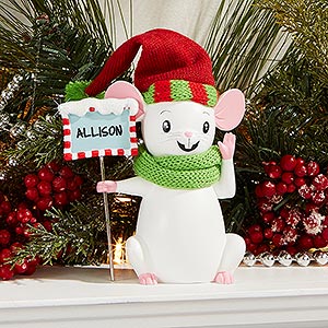 Merry Christmas Mice Keepsake - Child Green Scarf