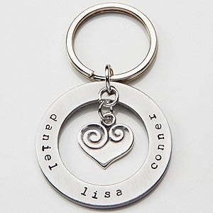 Circle of Love Personalized Name Keychain