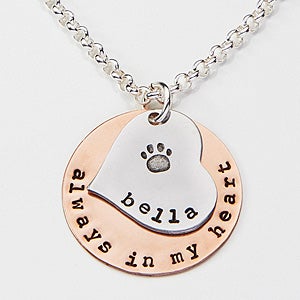 Always In My Heart Personalized Pet Pendant Necklace