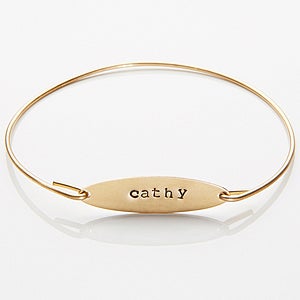 Personalized Gold Bangle Bracelet