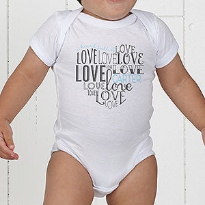 A Heart Full Of Love Personalized Apparel - Baby Bodysuit - Infant 18 Months - Grey