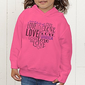 A Heart Full Of Love Personalized Apparel - Toddler Hooded Sweatshirt - Toddler 4T - White