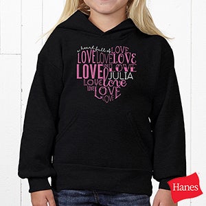 A Heart Full Of Love Personalized Youth Hooded Sweatshirt