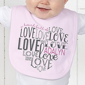 Personalized Baby Bib - A Heart Full Of Love