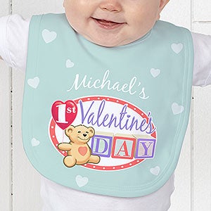Personalized Baby Bib - Baby's First Valentine's Day