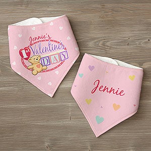 Personalized Baby's First Valentine's Day Bandana Bibs