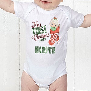 Personalized Precious Moments Christmas Baby Bodysuit - Infant 12 Months - White