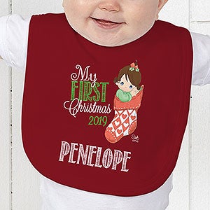 Personalized Precious Moments First Christmas Baby Bib