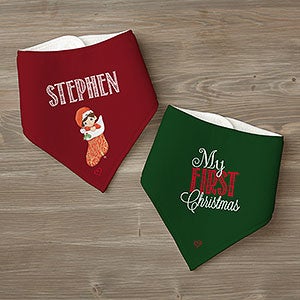 Precious Moments Personalized First Christmas Bandana Bibs