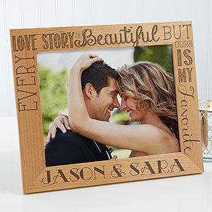 Personalized Romantic Wood Picture Frame - Love Quotes - 8x10