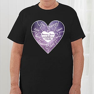 We Love You To Pieces Personalized Ladies Fitted T-Shirt - Ladies X-Large - Black