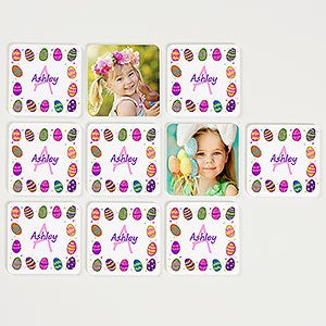 Colorful Eggs Personalized Photo Memory Game
