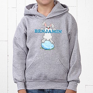 Personalized Easter Bunny Love Clothes - Youth Hooded Sweatshirt - Youth X-Small (2/4) - Black