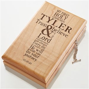 Engraved Wood Valet Box - First Communion