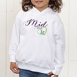 Big/Mid/Lil Sibling Personalized Toddler Hooded Sweatshirt