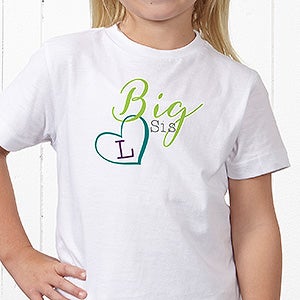 Personalized Big/Mid/Lil Sibling Youth T-Shirt - Youth Large (14-16) - Red