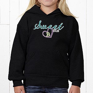 Personalized Big/Mid/Lil Sibling Youth Hooded Sweatshirt - Youth Large (12/14) - Black