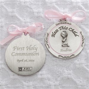 Personalized Religious Medallion - First Communion - Girl