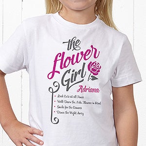 Personalized The Flower Girl Youth T-Shirt - Youth Medium (10-12) - Red