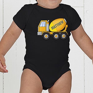 Construction Trucks Personalized Baby Bodysuit