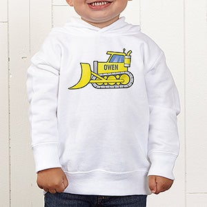 Construction Trucks Personalized Toddler Hooded Sweatshirt