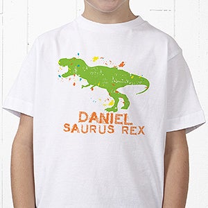 Personalized Dinosaur Kids Clothes - Youth T-Shirt - Youth Medium (10-12) - Royal Blue