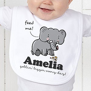 Lovable Elephant Personalized Bib