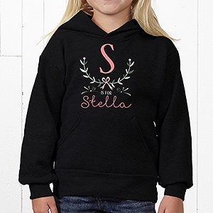 Personalized Girly Chic Clothes - Youth Hooded Sweatshirt - Youth X-Small (2/4) - Black