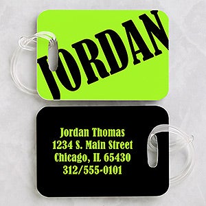 Neon Personalized Luggage Tag Set