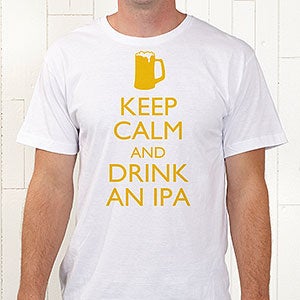 Personalized Keep Calm Adult T-Shirt - Adult Medium - Light Gray