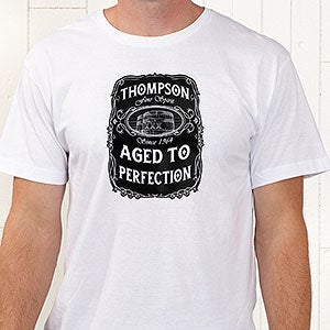 Personalized Whiskey Label Apparel - T-Shirt - Adult Medium - White