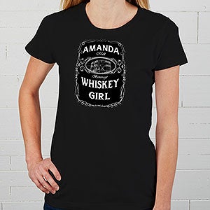 Personalized Whiskey Label Apparel - Ladies Fitted Tee - Ladies Medium - White