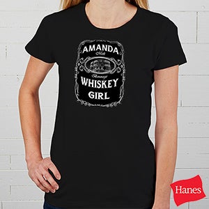 Whiskey Label Personalized Ladies Fitted Tee
