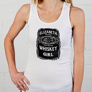 Whiskey Label Personalized White Tank