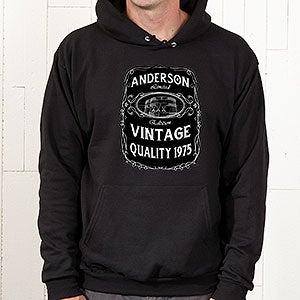 Personalized Whiskey Label Apparel - Black Hooded Sweatshirt - Adult X-Large - Black