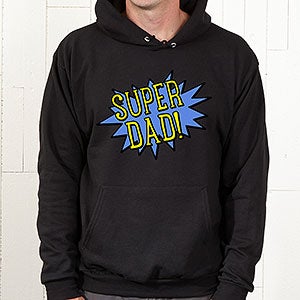 Personalized Super Hero Black Hooded Sweatshirt - Adult X-Large - Black