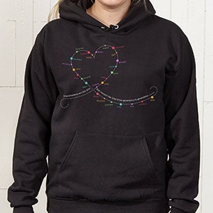 Personalized Grandchildren Connect The Dots Apparel - Black Hooded Sweatshirt - Adult Large - Black