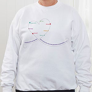 Personalized Grandchildren Connect The Dots Apparel - White Sweatshirt - Adult Large - White