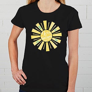 Personalized Ladies Fitted Tee - You Are My Sunshine - Ladies Large - Black