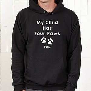 Personalized Love For Pets Black Hooded Sweatshirt - Adult X-Large - Black