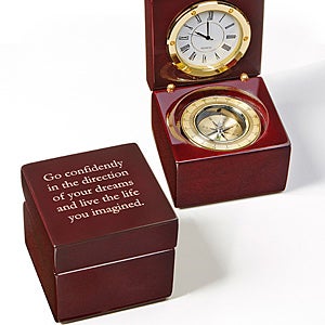 Inspiring Message Personalized Navigator Clock and Compass