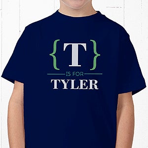 Personalized Name Bracket Apparel - Youth T-Shirt - Youth Medium (10-12) - White