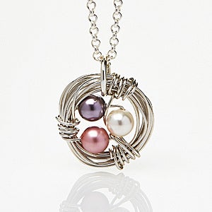 Birthstone Bird Nest Necklace